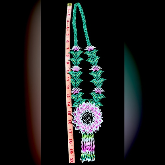 Blooming Beauty: Handcrafted 3D Pastel Pink Flower Necklace by GrandmaMia - Picture 4 of 6